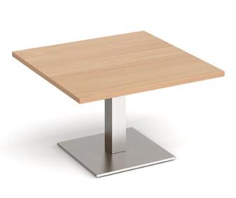 Square Coffee Table - Brushed Steel Base & Beech Top