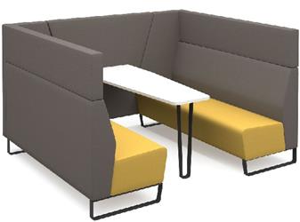 Encore Open 6 Seater Meeting Booth Dual Fabric