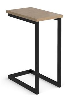 Libby Laptop Straight Table - Beech Top Black Frame