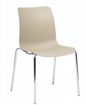 Remy 4 Leg Chair With Warm Grey Poly Seat