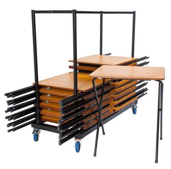 40 x Zlite Folding Exam Desks + Trolley