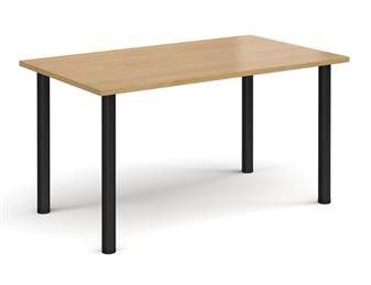 Rectangular Table 1400w x 800d, Oak Top, Black Legs