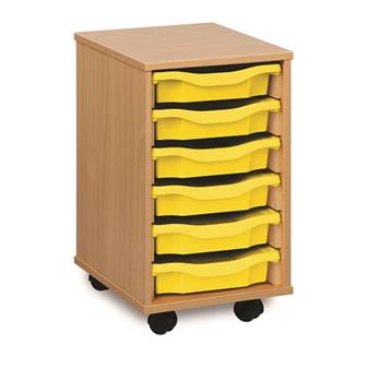 Wooden 6 Single Tray Storage Mobile