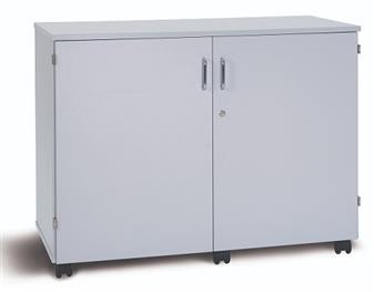 Premium Storage Cupboard Mobile  2 Adjustable Shelves - Grey