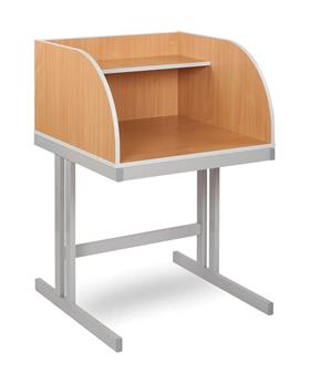 Beech Study Carrel With Cantilever Legs