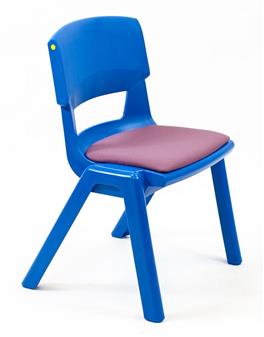 Ink Blue Chair With Mauve Upholstered Seat Pad