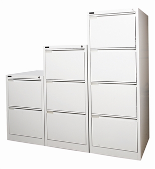 Grey Metal 2, 3, & 4-Drawer Filing Cabinets