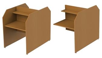 Study Carrel - Straight Edges - Double Sided Starter Unit & Add-On Unit