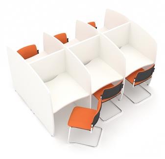 Study Hub Booths - FIxed Back-To-Back