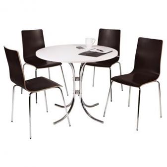 Loft Bistro Set - White Table & 4 Wenge Chairs