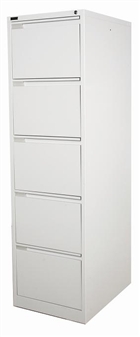 Grey Metal 5-Drawer Filing Cabinet