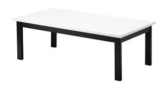 Paladin Coffee Rectangular Table White Top & Black Tubular Frame
