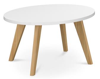 Cloud Coffee Round Table - White Top Oak Legs
