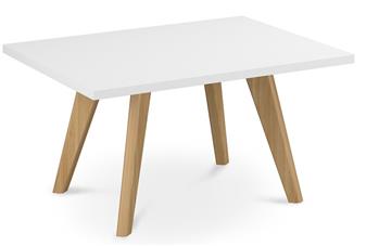 Cloud Coffee Square Table - White Top Oak Legs