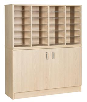 24 Shelf Pigeon Hole With Cupboard Unit - Wide