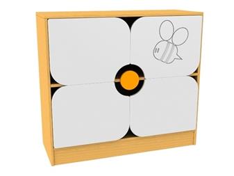 NWHB003 Bookcase With Flower Feature Door