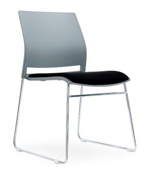 Grey Verse A-Frame Stacking Chair With Seat Pad