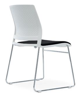 White Verse A-Frame Stacking Chair With Seat Pad