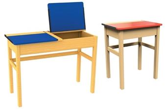 Wooden Coloured Top Desks Double & Single