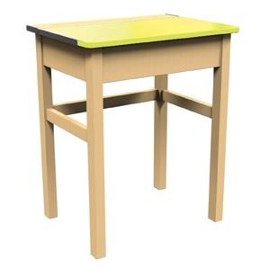 Wooden Single Coloured Top Desk - Yellow