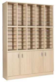 60 Shelf Pigeon Hole With Cupboard Unit
