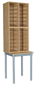 24 Space Pigeon Hole Unit With Table - Tall