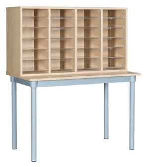 24 Space Pigeon Hole Unit With Table - Wide