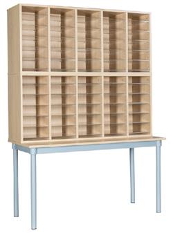 60 Space Pigeon Hole Unit With Table