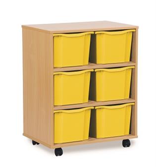Wooden 16 Deep Tray Mobile Storage Unit