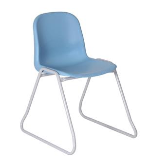 Harmony Poly Skid Base Chair Shown In Sea Spray Seat & Light Grey Frame