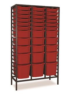 Charcoal Combination Tall Tray Storage 3 Columns