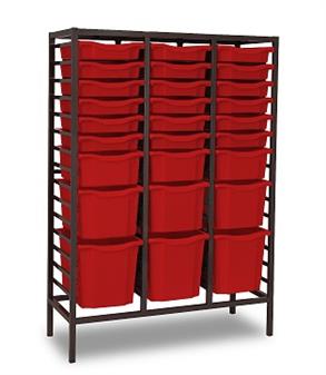 Charcoal Combiination Mid Height Tray Storage 3 Columns