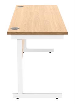 Primus Desk 1600w x 600d, Beech Top & White Legs