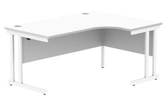 Primus 1600mm Radial Desk - Right-Hand - White Top With White Legs