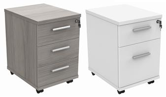 2-Drawer & 3-Drawer Under-Desk Mobile Pedestals
