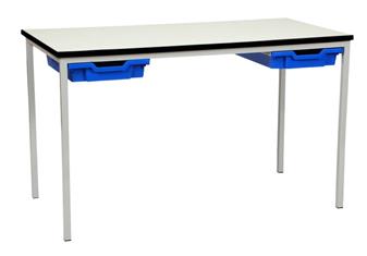 Rectangular Classroom Table With Tray Drawers - PVC Edge