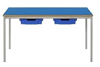 Fully Welded Rectangular Table MDF Edge With Trays