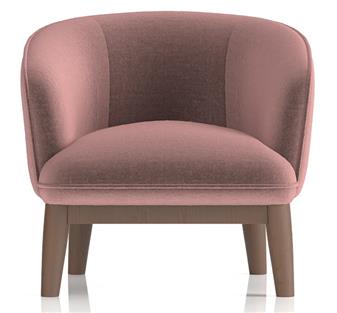 Lulu Accent Chair Front View In Soft Rose Fabric
