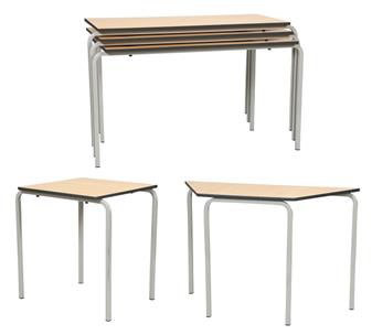 Crushed Bent Classroom Tables - PVC Edge