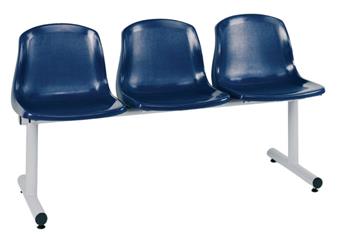 BM Polyprop 3 Seat Beam - Blue Seats
