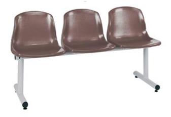 BM Polyprop 3 Seat Beam - Brown Seats