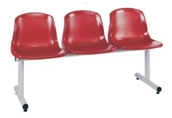 BM Polyprop 3 Seat Beam - Red Seats