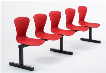 Curtis 5 Seater Beam Red Seats