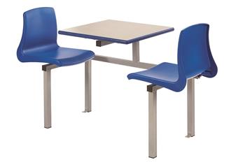 NP Poly 2-Seater Chair Canteen Table - Access 1 Side
