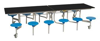 12 Seater Rectangular Mobile Table Black/Blue