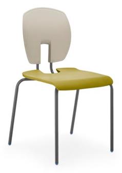 Hille SE Curve 2-Tone Chair - Olive Seat & Sand Back
