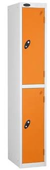 2 Door Locker - Orange Doors & White Carcass