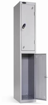 2 Door Locker - White Door & White Carcass - Open