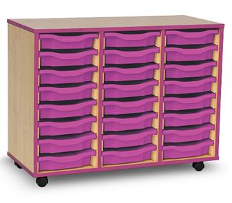 Coloured Edge 24 Single Tray Storage Mobile -Purple