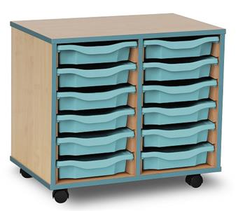 Coloured Edge 12 Single Tray Storage Mobile -Metal Blue